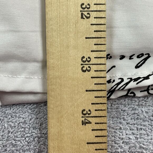 Spoon Jeans Long Sleeve Button Up Shirt Dress Women's Med White Black Script - Picture 11 of 16